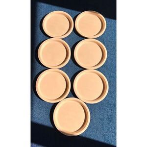 7 Dinner Plate Kasen Peter Pan Indiana Peach Plastic Melmac Melamine Mid Century